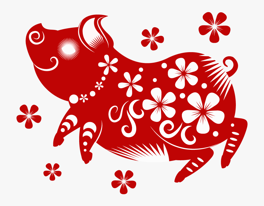 Year Of The Pig Paper Cutting, Transparent Clipart