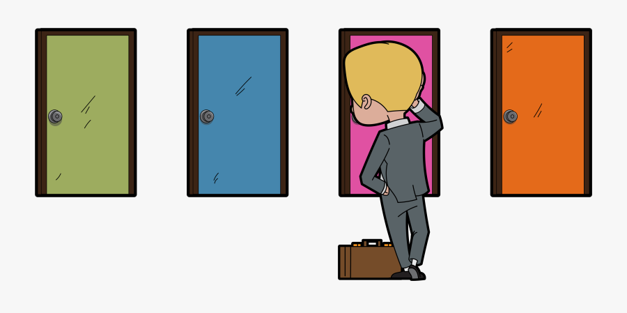 Door Clipart Door Holder - Cartoon, Transparent Clipart