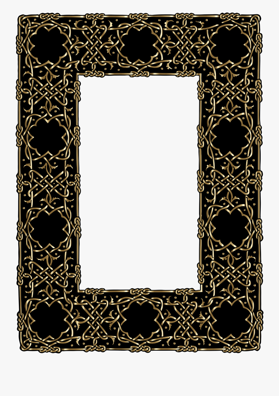 Clipart Gold Ornate Geometric Frame - Gold Celtic Knot Border Png, Transparent Clipart