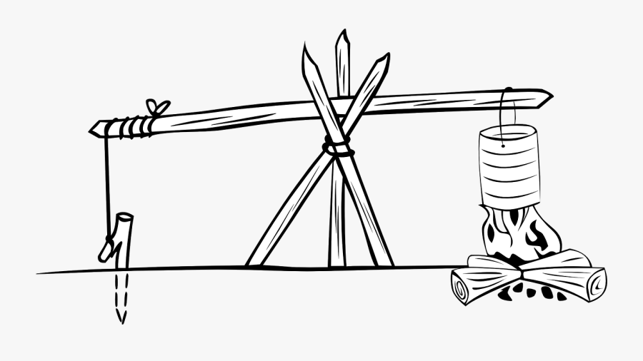 Campfire,campfire Tripod,outdoor Cooking,jury Rigged,jerry - Cocinar En Campamentos, Transparent Clipart