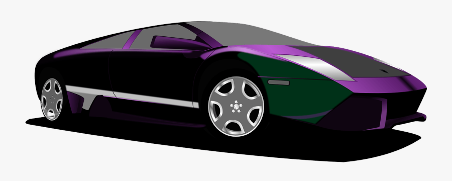Drawing Lamborghini Transparent Png Clipart Free Download - Car Purple With Black, Transparent Clipart