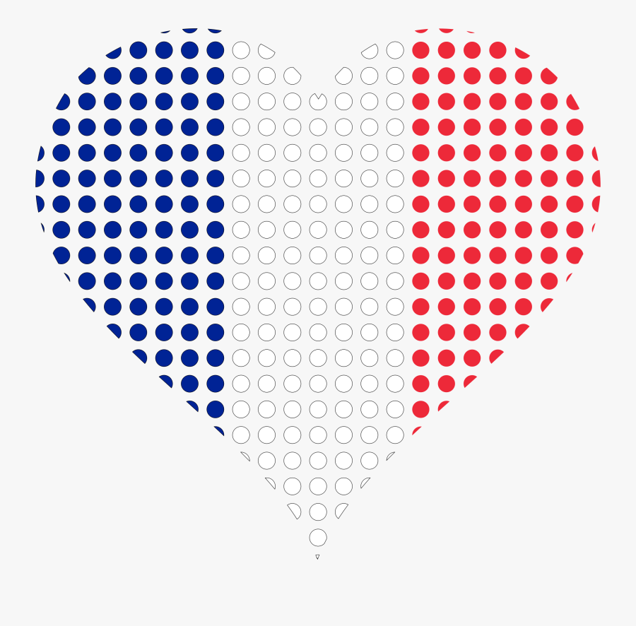 A Heart With French Flag An The Spanish Flag Clipart - French Flag Heart Transparent Background, Transparent Clipart
