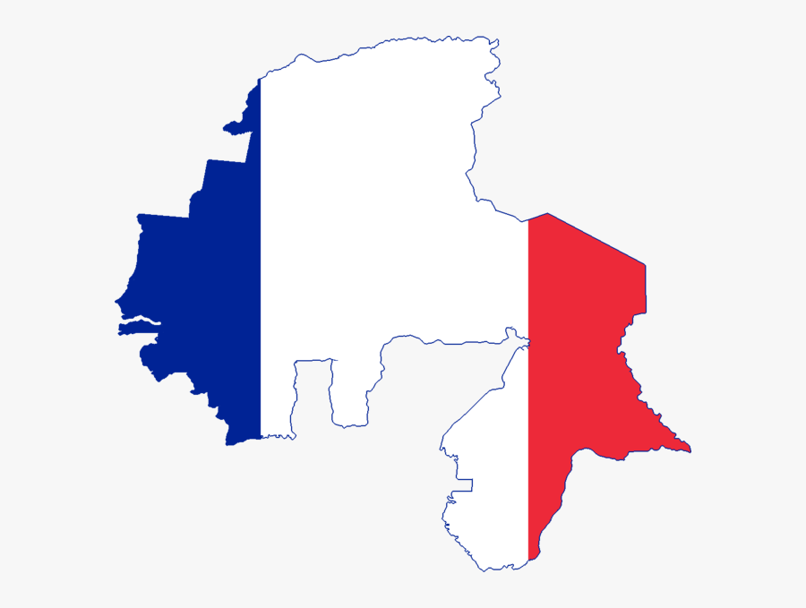Flag Map Of French West Africa And North Africa - French West Africa Flag Map, Transparent Clipart