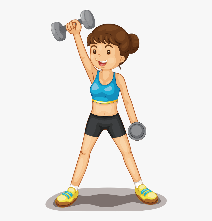 Girl Lifting Weights Cartoon , Free Transparent Clipart - ClipartKey