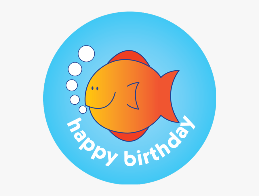Pack Of 75 38mm Reward Stickers Image Royalty Free - Fish Cartoon Happy Birthday, Transparent Clipart