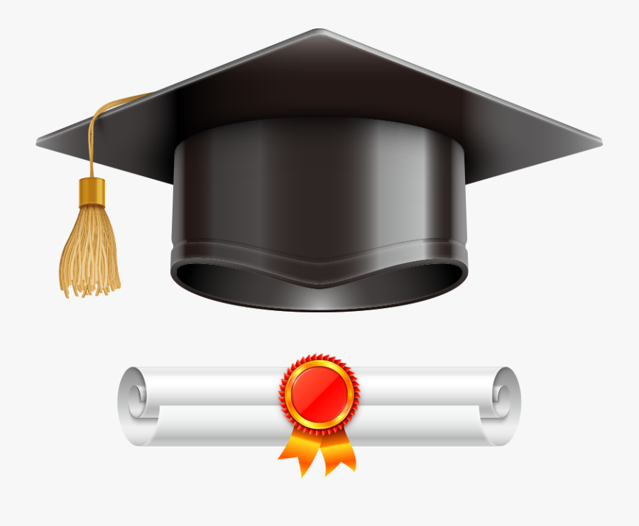 Degree Png Picture - Graduation Cap With Scroll, Transparent Clipart