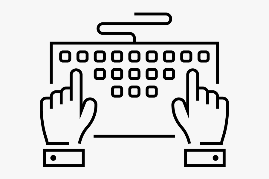 Hands Typing On Keyboard Icon Icon - Typing On A Keyboard Icon, Transparent Clipart