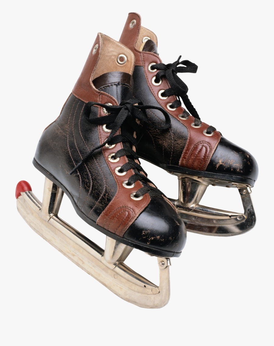 Old Hockey Skates, Transparent Clipart