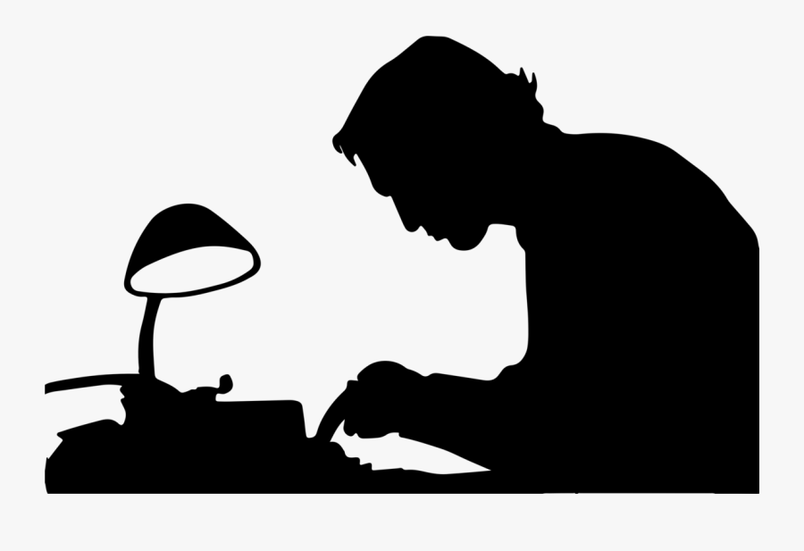 Download Typing Silhouette Png Clipart Typing Clip - Man Writer Silhouette, Transparent Clipart