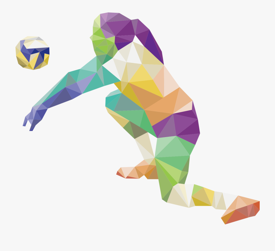 Colors Clipart Volleyball Player - Colored Sports Vector Png, Transparent Clipart
