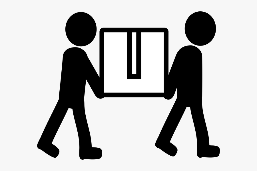 Movers Carrying A Box - Moving Clipart College, Transparent Clipart