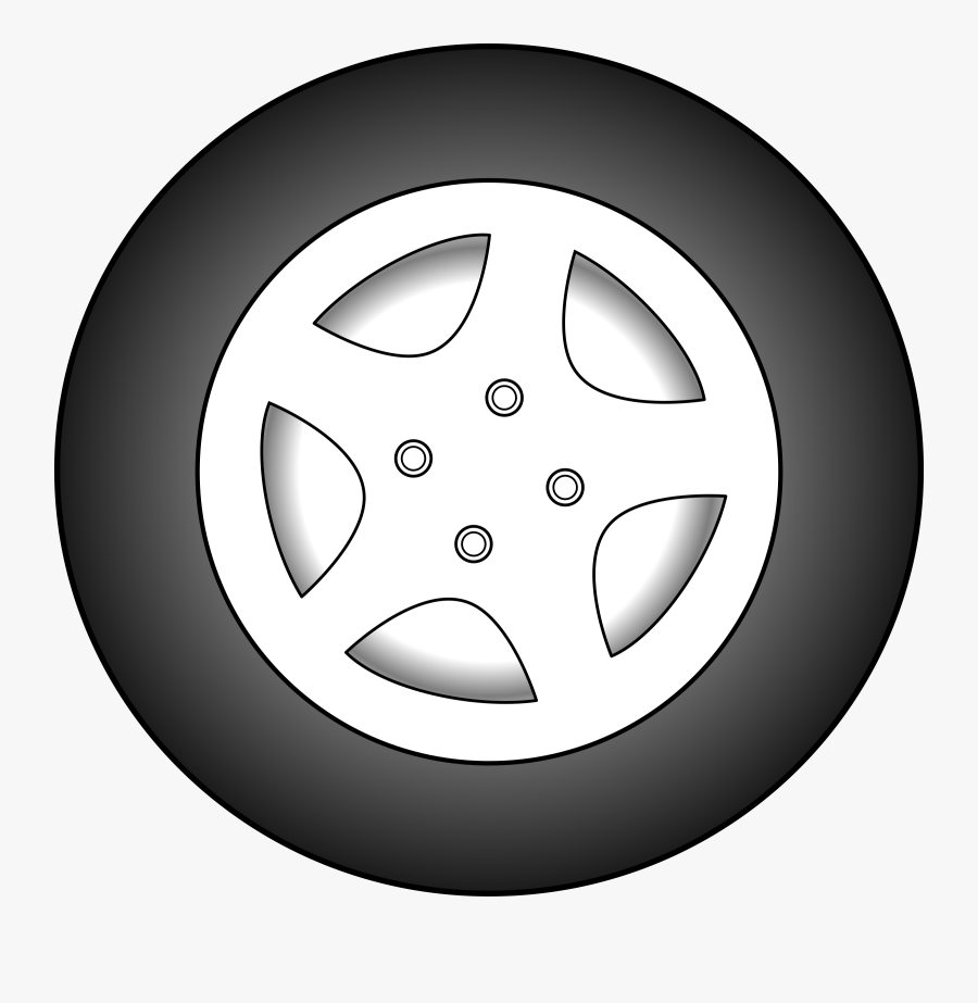 Clipart Black And White Download Medium Image Png - Cartoon Car Wheel, Transparent Clipart