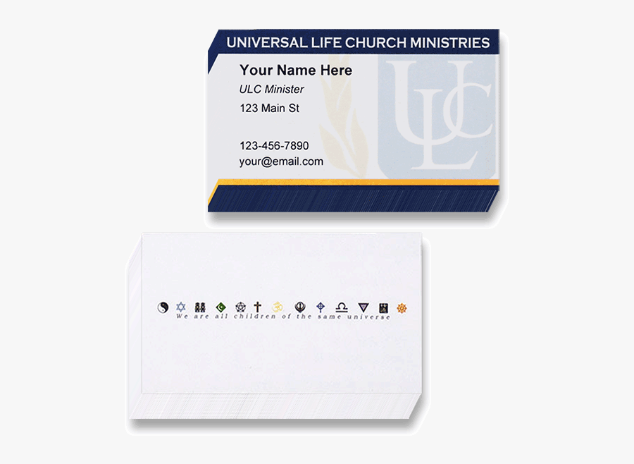 Clip Art Minister Universal Life - Universal Life Church Minister Card, Transparent Clipart