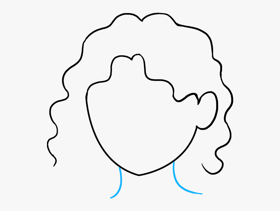 How To Draw Curly Hair - Line Art, Transparent Clipart