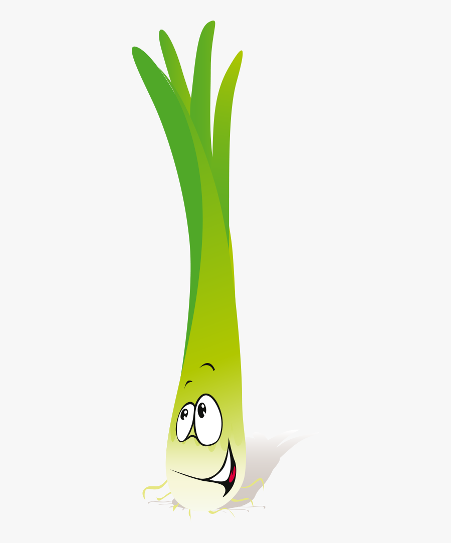 Cartoon Leek Vegetable - Smiley, Transparent Clipart
