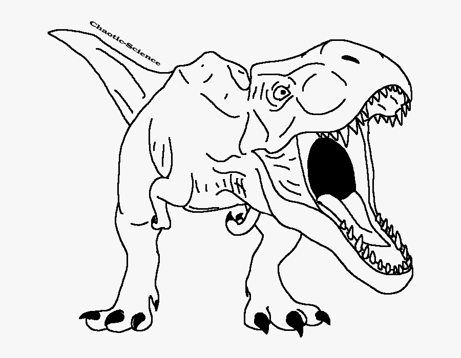 Transparent Dragon Face Png - T Rex Line Drawing, Transparent Clipart