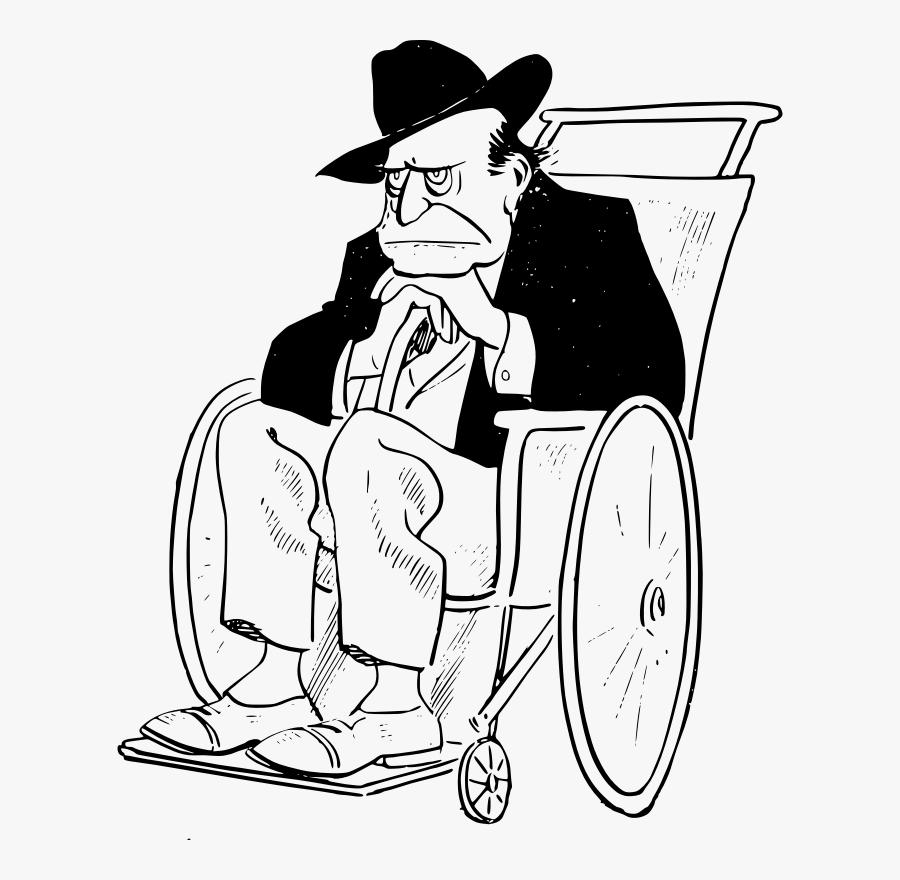 Old Git In Wheelchair, Transparent Clipart