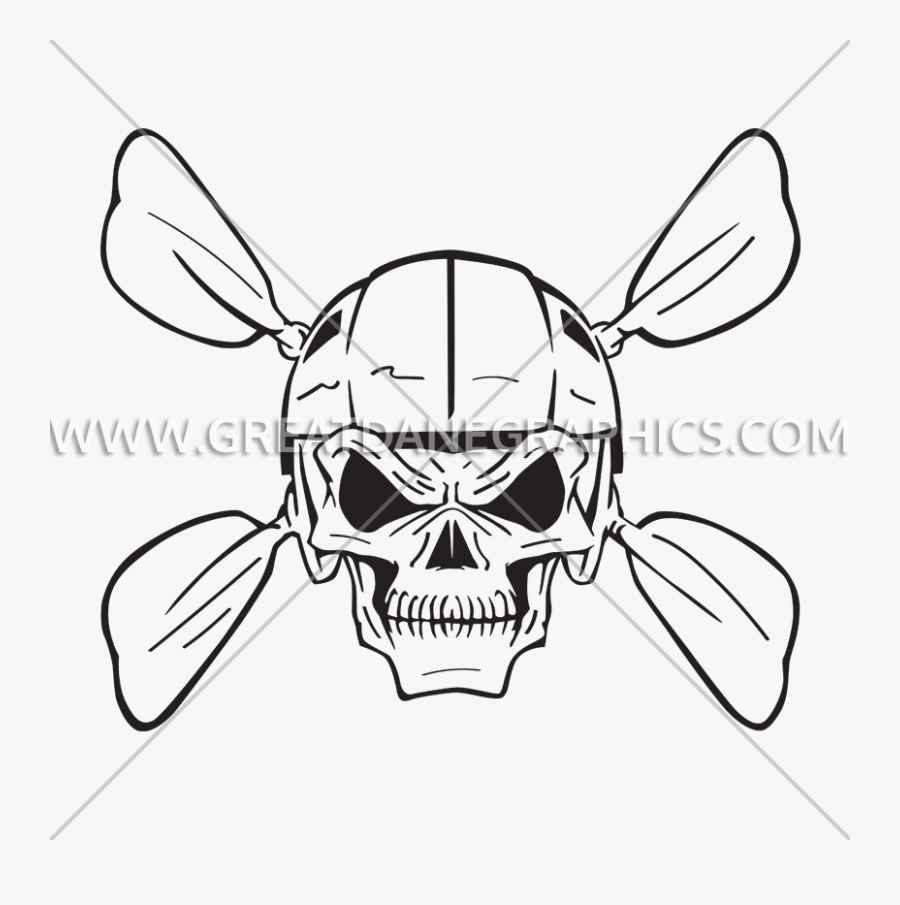 Kayak Drawing At Getdrawings - Rafting Skull Paddles Cartoon Image Helmets, Transparent Clipart