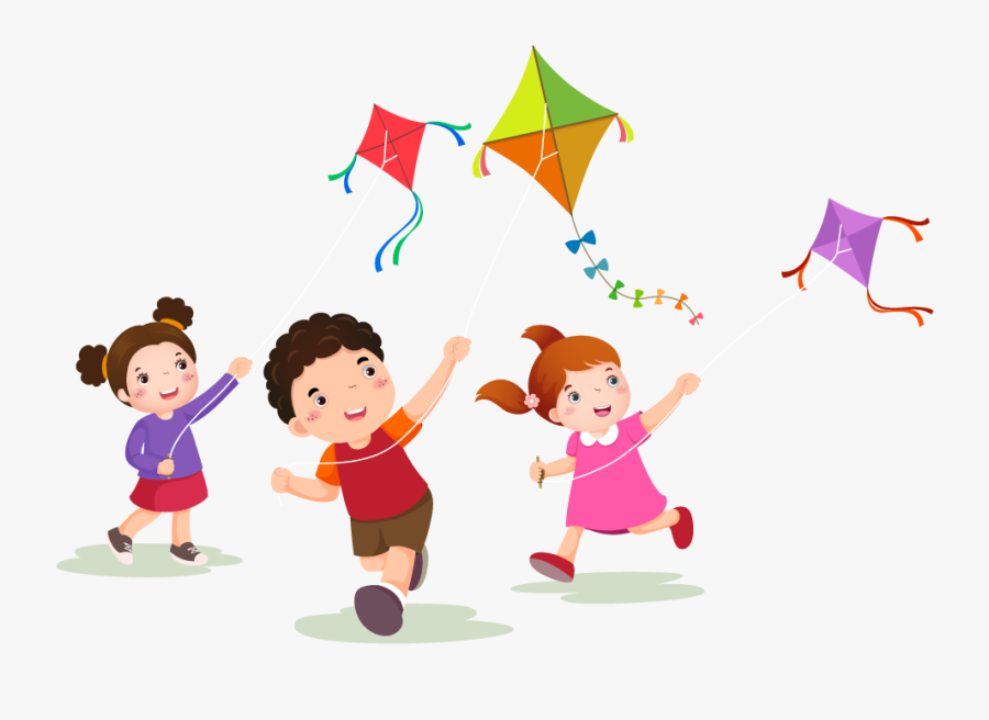 Image - Kids Flying Kites Clipart, Transparent Clipart