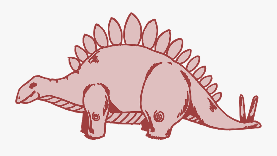 Stegosaurus Dinosaur Reptile Free - Stegosaurus Coloring Page, Transparent Clipart