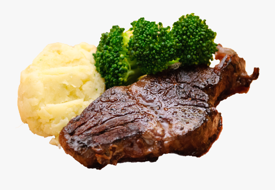 Steak-brocolli, Transparent Clipart