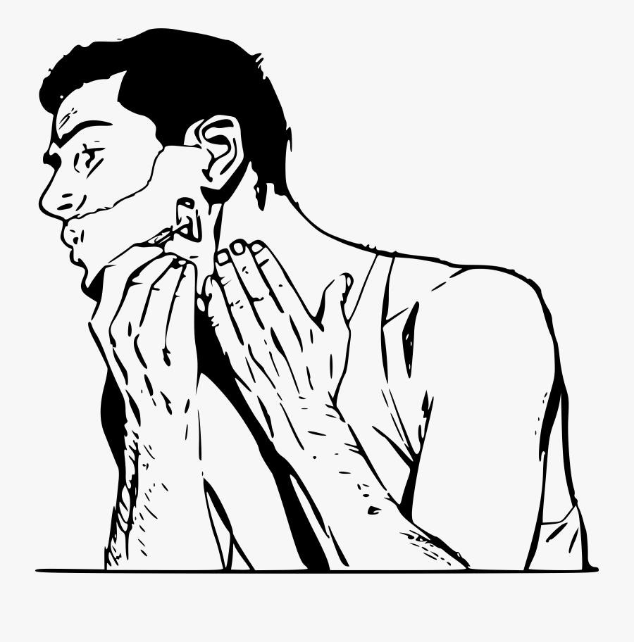 Clip Art Man Shaving Big Image, Transparent Clipart