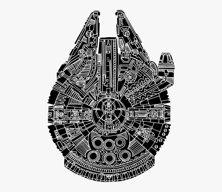 Bleed Area May Not Be Visible - Millennium Falcon Star Wars Art, Transparent Clipart