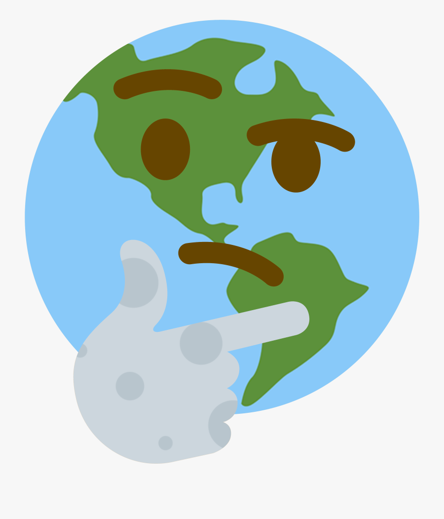 Thoughts Clipart Questioned Face - Earth Thinking Emoji, Transparent Clipart