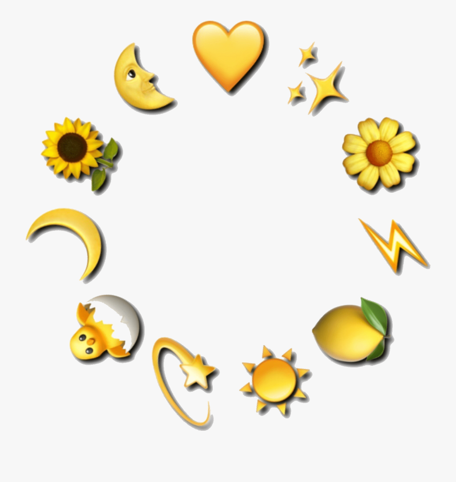 Hibiscus Png -circle Yellowcircle Emoji Stars Heart - Aesthetic Emojis Png, Transparent Clipart