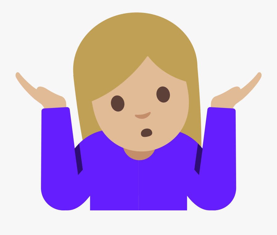 Woman Png -shrug Emoji Android, Hd Png Download - Woman Shrugging Emoji Png, Transparent Clipart