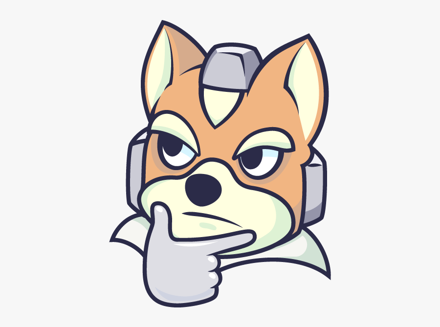 Fox Mccloud Thinking Emote - Star Fox Emoji, Transparent Clipart