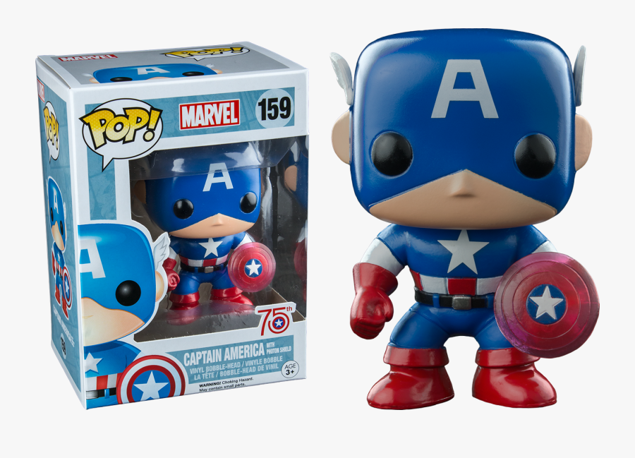 Captain America With Photon Shield 75th Anniversary - Marvel Captain America Funko Pop, Transparent Clipart