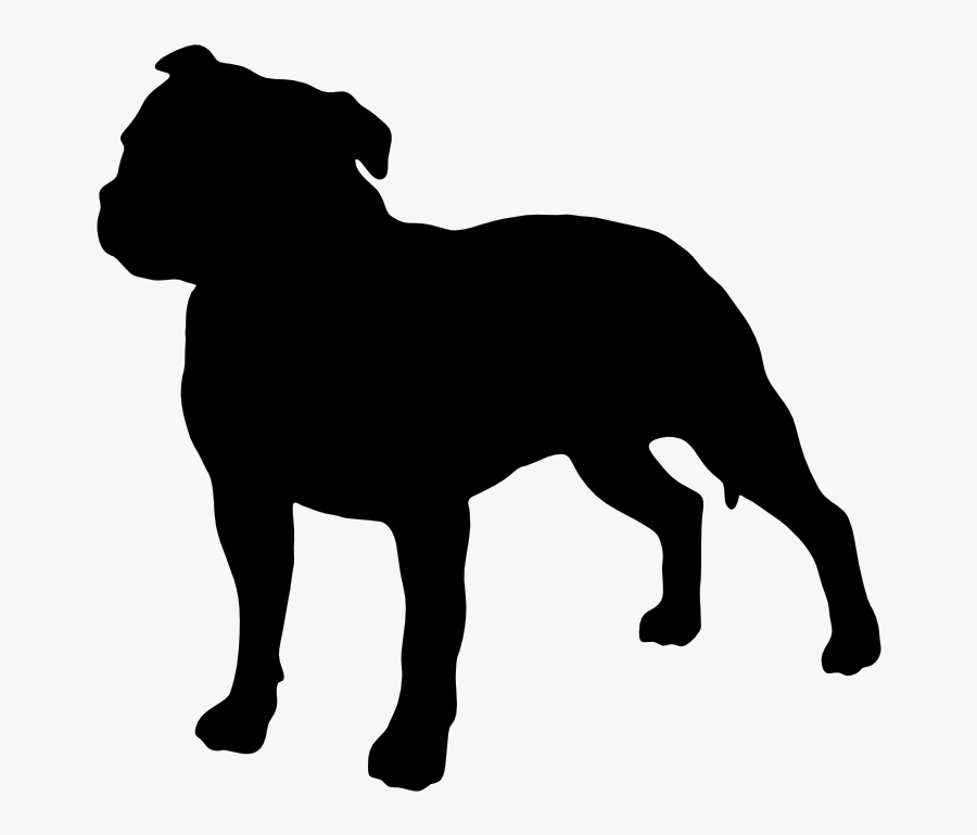 Pit Bull Silhouette At Getdrawings - Staffordshire Bull Terrier Silhouette, Transparent Clipart