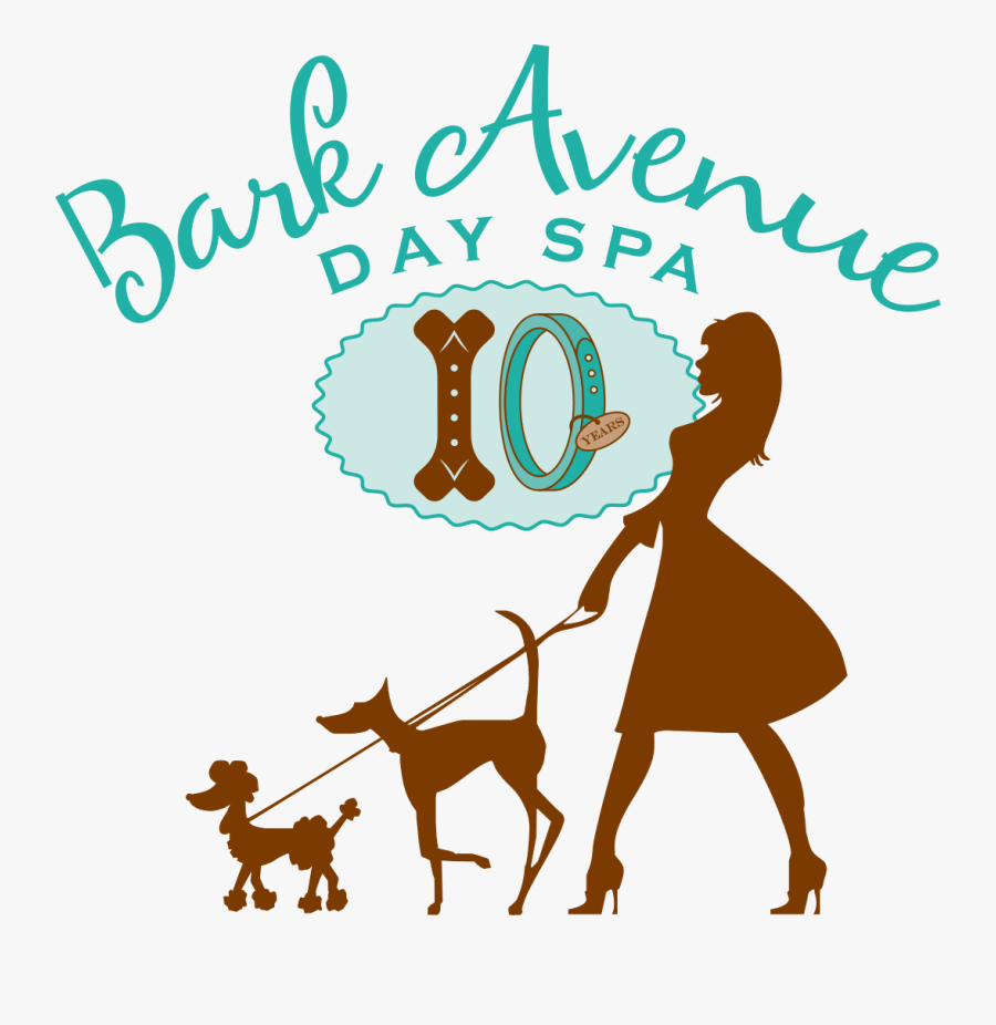Bark Avenue Pet Grooming & Day Spa - Silueta De Mujer Paseando Un Perro, Transparent Clipart