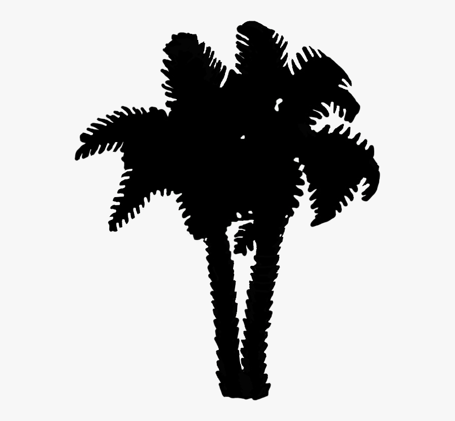 Silhouette Graphic Of Two Palm Trees - Illustration, Transparent Clipart