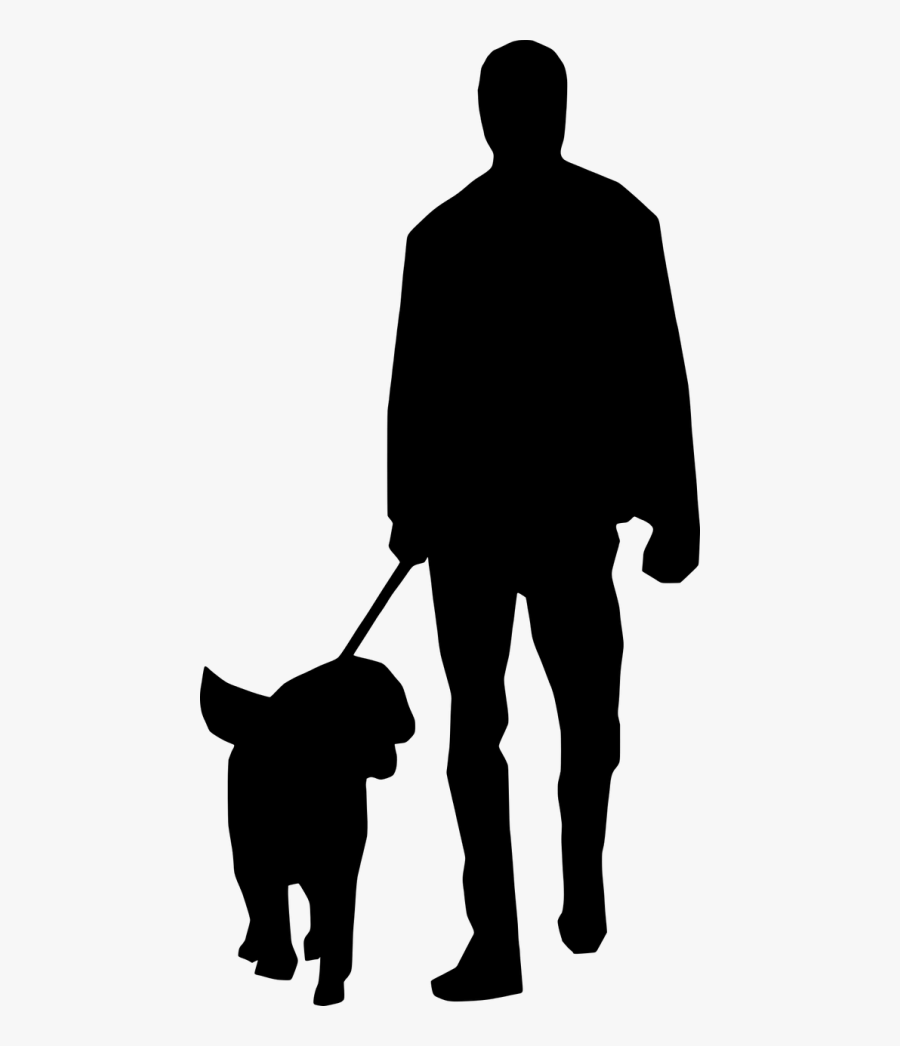 Transparent People Clipart Silhouette Walking - Man And Dog Silhouette, Transparent Clipart