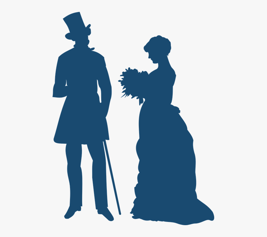 Gentleman, Lady, Victorian, Bouquet, Couple, Friendship - Old Fashioned Clipart, Transparent Clipart
