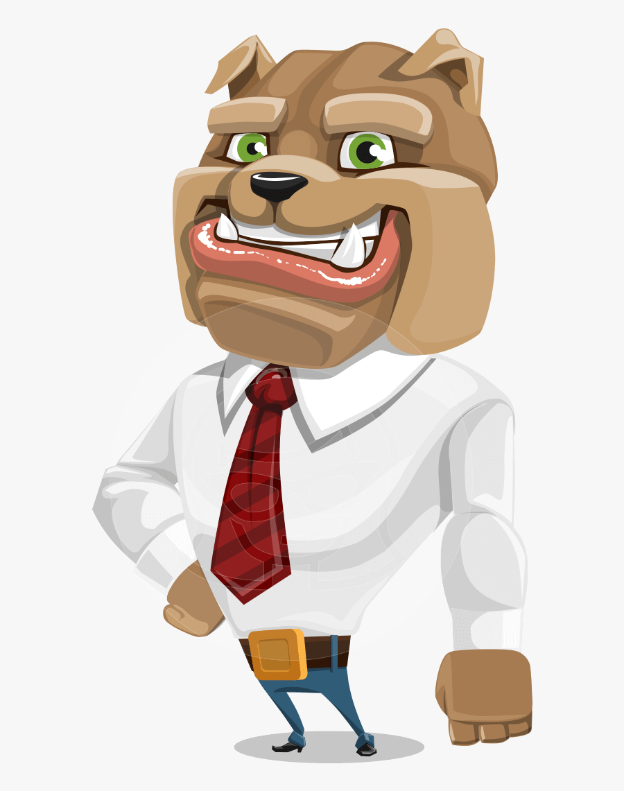 Business Confident Dog Cartoon - Caricature Character Design Vector, Transparent Clipart