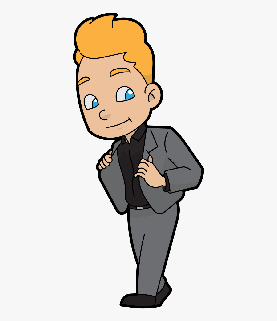 Free Library Businessman Clipart Confident - Cartoon, Transparent Clipart