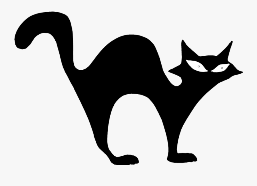 Transparent Cute Halloween Cat Clipart - Easy Halloween Black Cat Drawing, Transparent Clipart