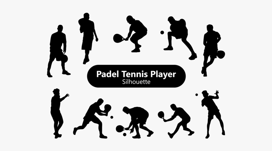 Padel Tennis Player Silhouette - Padel Player Silhouette, Transparent Clipart
