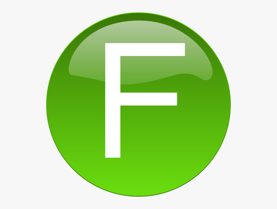 Transparent Clipart Löwe - Letter F In Green Circle, Transparent Clipart