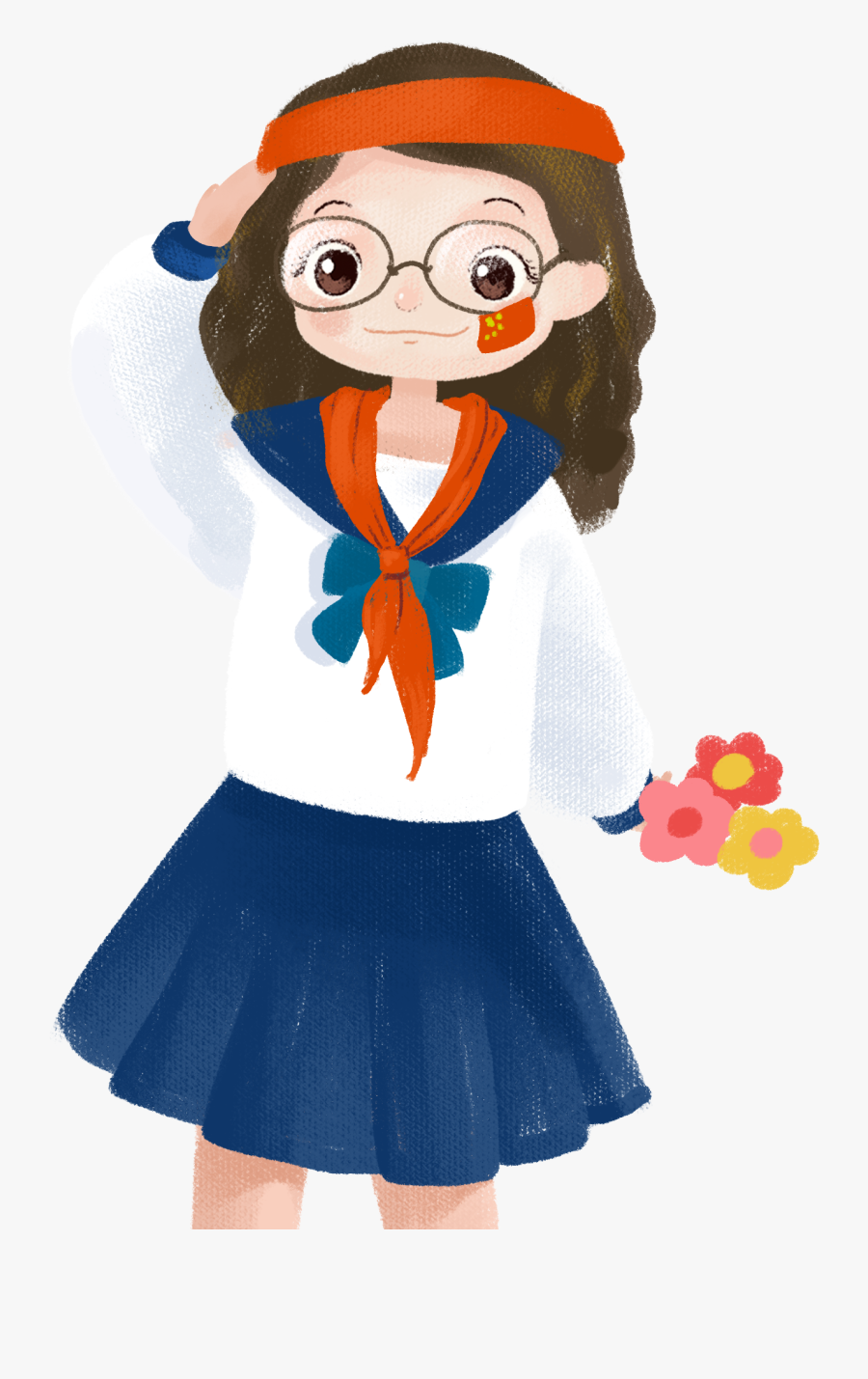 Cartoon Cute Girl Character Png And Psd - ตัว การ์ตูน นักเรียน น่า รัก Png, Transparent Clipart