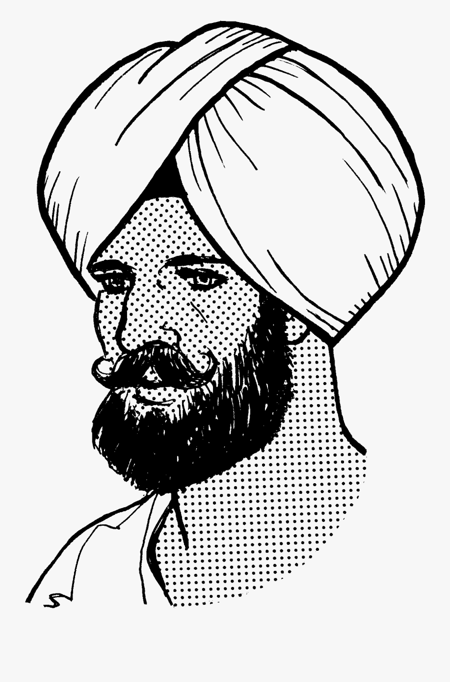 Sikh Turban Png Transparent Sikh Turban Images - Turban Black And White, Transparent Clipart