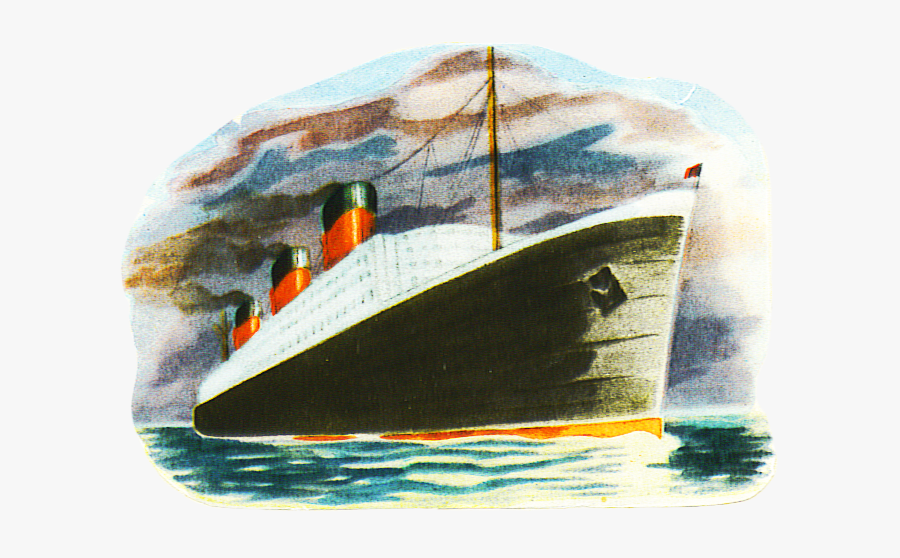 Ocean Liner Cut-out Vintage - Keelboat, Transparent Clipart