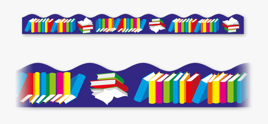 Books Border - Books Border Design Clipart, Transparent Clipart