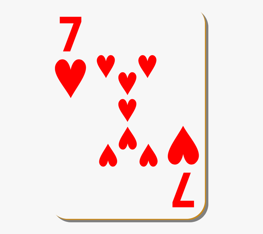 Playing Cards Deck Of Clipart Transparent Png - 7 Of Hearts Playing Card, Transparent Clipart