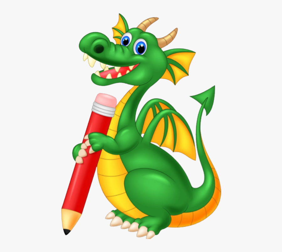 Return Home - Dragon Cartoon Holding Pencil, Transparent Clipart