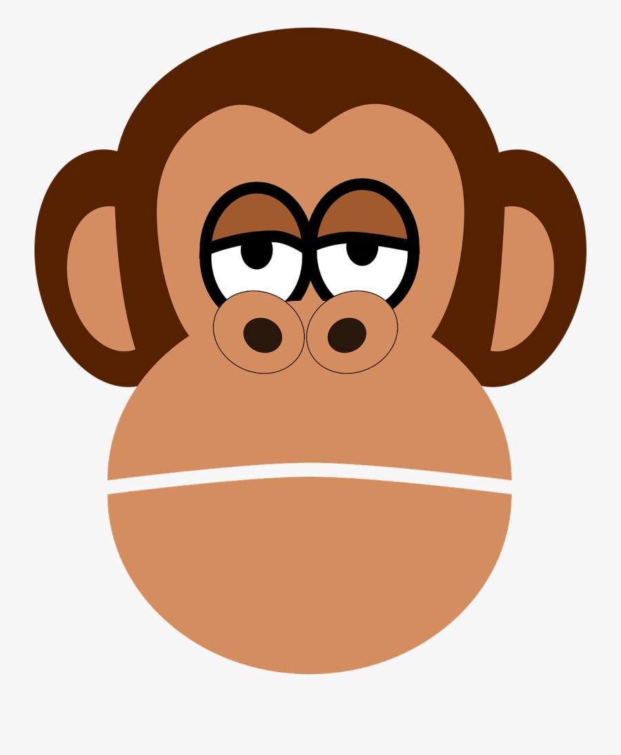 Cartoon Monkey Face, Transparent Clipart
