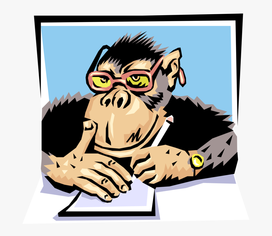 Transparent Chimpanzee Png Monkey Writing Clip Art Free Transparent Clipart Clipartkey - chimpanzee clipart transparent monkey roblox free